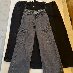 3 Pair Black H&M of Wide Leg Jeans for Girls Size 10